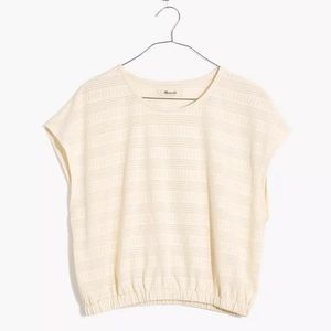 Madewell Pointelle Knit Short-Sleeve Crop Top, Size M